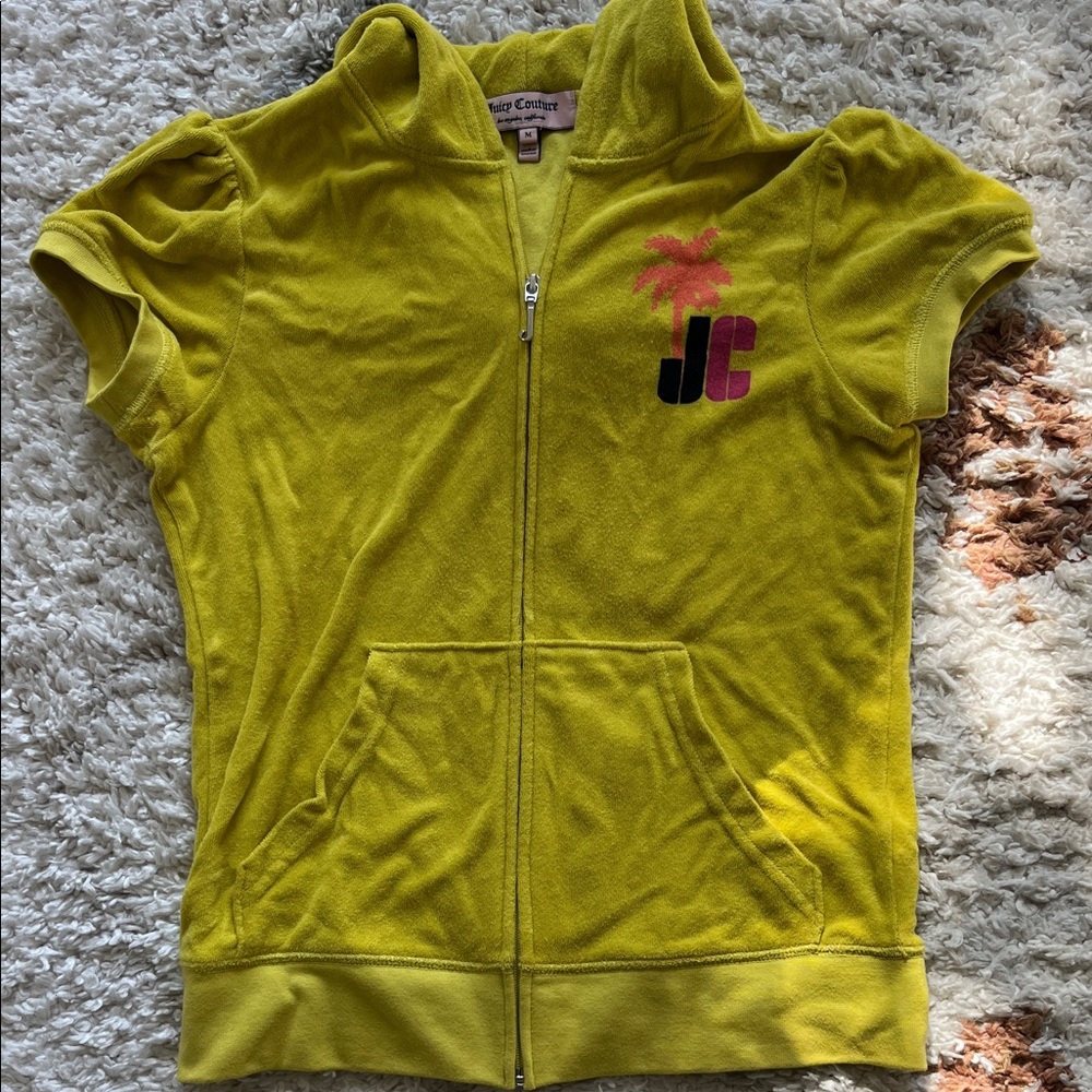 Juicy Couture Kids Bright Yellow Short-Sleeve Hoodie